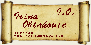 Irina Oblaković vizit kartica